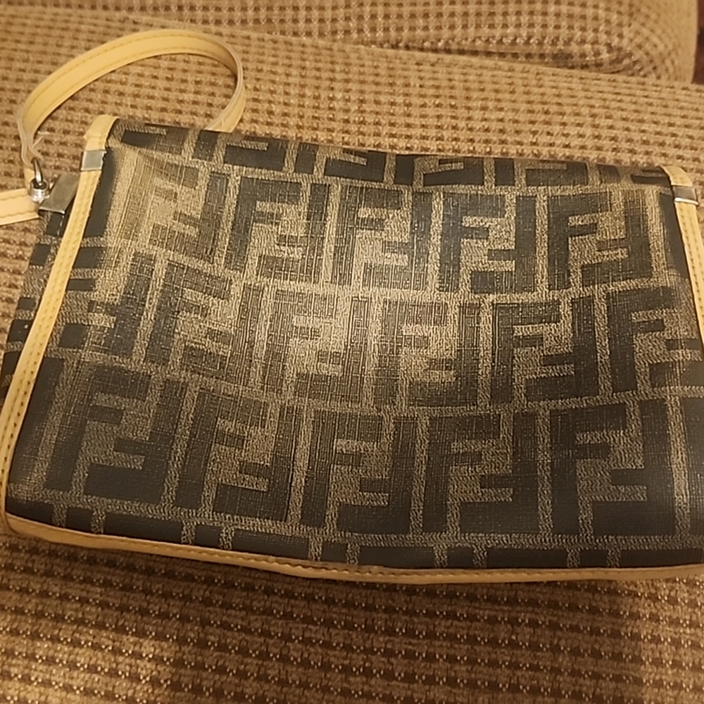 Fendi Black and Tan Monogram Messenger Bag